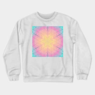 Mosaic Mandala Yellow Pink and Blue Crewneck Sweatshirt